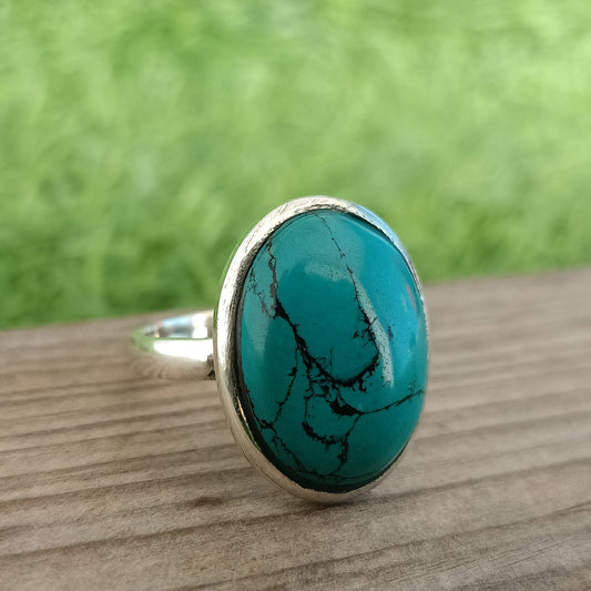 composite Turquoise  Gemstone Boho  Ring - 925 Sterling Silver Ring - Turquoise  Ring - Bohemian Ring - Turquoise ring- Rings - Gift for