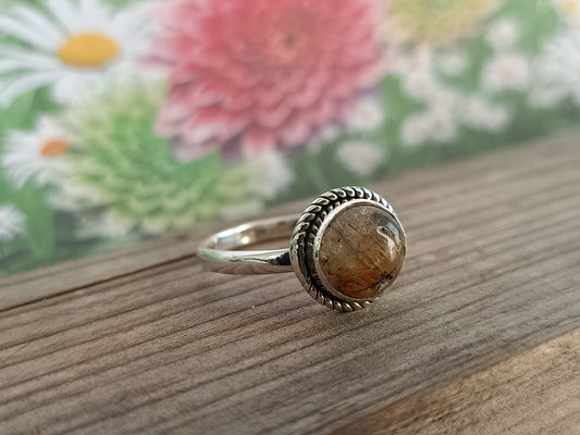 Boho Statement Ring | Golden Rutile Sterling Silver Ring | Hand Crafted Bohemian Ring | Boho Ring | Golden Rutile Ring | Rings for Gift
