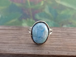 Natural Larimar top quality Stone ring - Larimar ring - 925 sterling silver ring - Oval shape ring - wedding Rings - silver rings- gifts