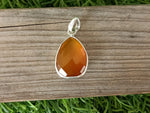 Natural Orange Calci Pendant of Solid 925 Sterling Silver, Beautiful Orange Calci Pendant, Boho Pendant Gift for her- Orange Pendant