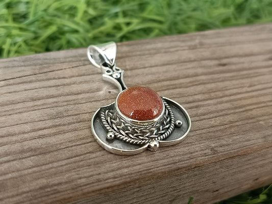 Beautiful Handmade Sunstone Pendant in Solid 925-Sterling Silver | Gorgeous Handmade Sunstone Pendant | Boho Pendant Gift for Her Gifts