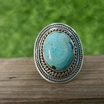 composite Turquoise  Gemstone Boho  Ring - 925 Sterling Silver Ring - Turquoise  Ring - Bohemian Ring - Turquoise ring- Rings - Gift for