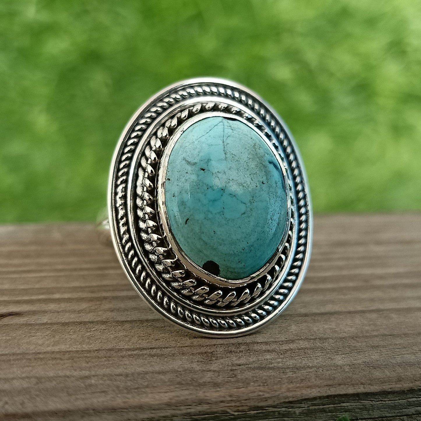 composite Turquoise  Gemstone Boho  Ring - 925 Sterling Silver Ring - Turquoise  Ring - Bohemian Ring - Turquoise ring- Rings - Gift for