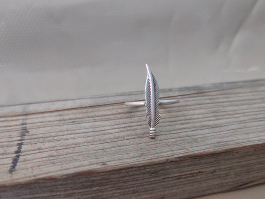 Leaf sterling silver ring , handmade silver ring , stacking silver ring , charm silver ring , handcrafted boho ring , Leaf Ring