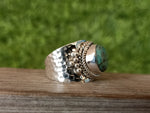 Turquoise Stone  Band Ring , Sterling Silver Band ring , Unique Band Silver ring ,Handmade silver Ring ,Bohemian Band ,band , silver ring