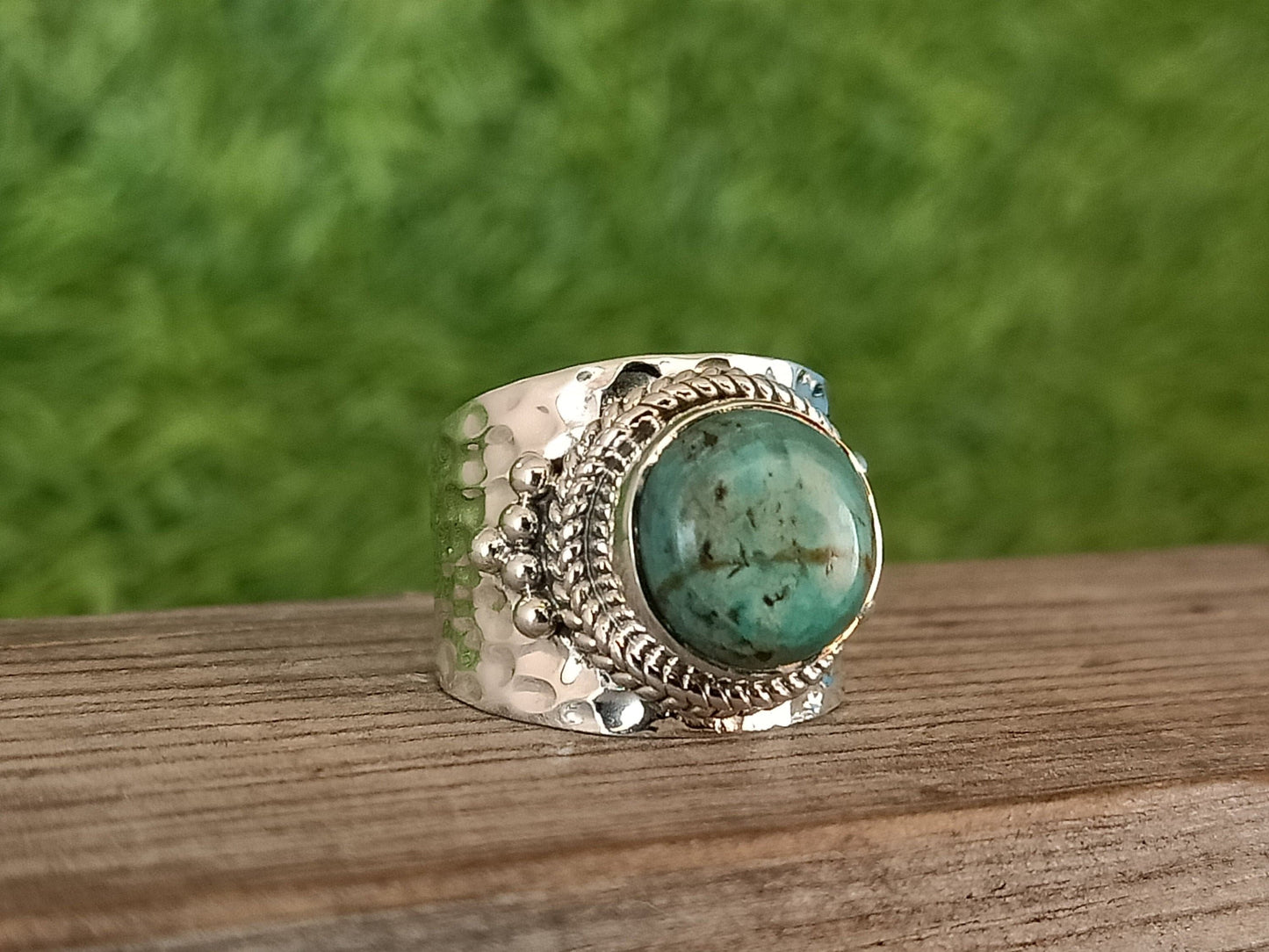 Turquoise Stone  Band Ring , Sterling Silver Band ring , Unique Band Silver ring ,Handmade silver Ring ,Bohemian Band ,band , silver ring