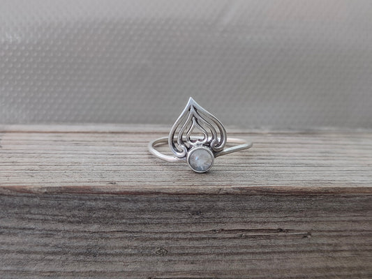 Rainbow Moonstone sterling silver ring , handmade silver ring ,stacking silver ring ,charm silver ring , handcrafted boho ring , silver ring