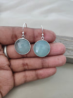 Aqua Calci Sterling Silver Handmade Earring | Aqua Calci Stone long earrings  - Gift for Her - Aqua Calci- Gifts - best gift, christmas gift