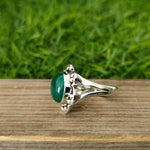 Boho Statement Ring - Green Onyx Sterling Silver Ring - Hand Crafted Bohemian Ring-Bohemian Ring - Green Onyx  - Rings -Gift for