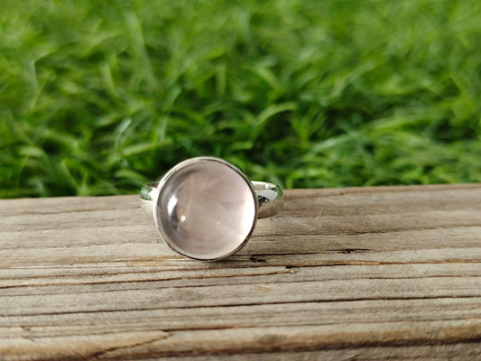 Boho Statement Ring - Rose Quartz Sterling Silver Ring - Hand Crafted Bohemian Ring-Bohemian Ring - Rose Quartz- Rings - Gift for her