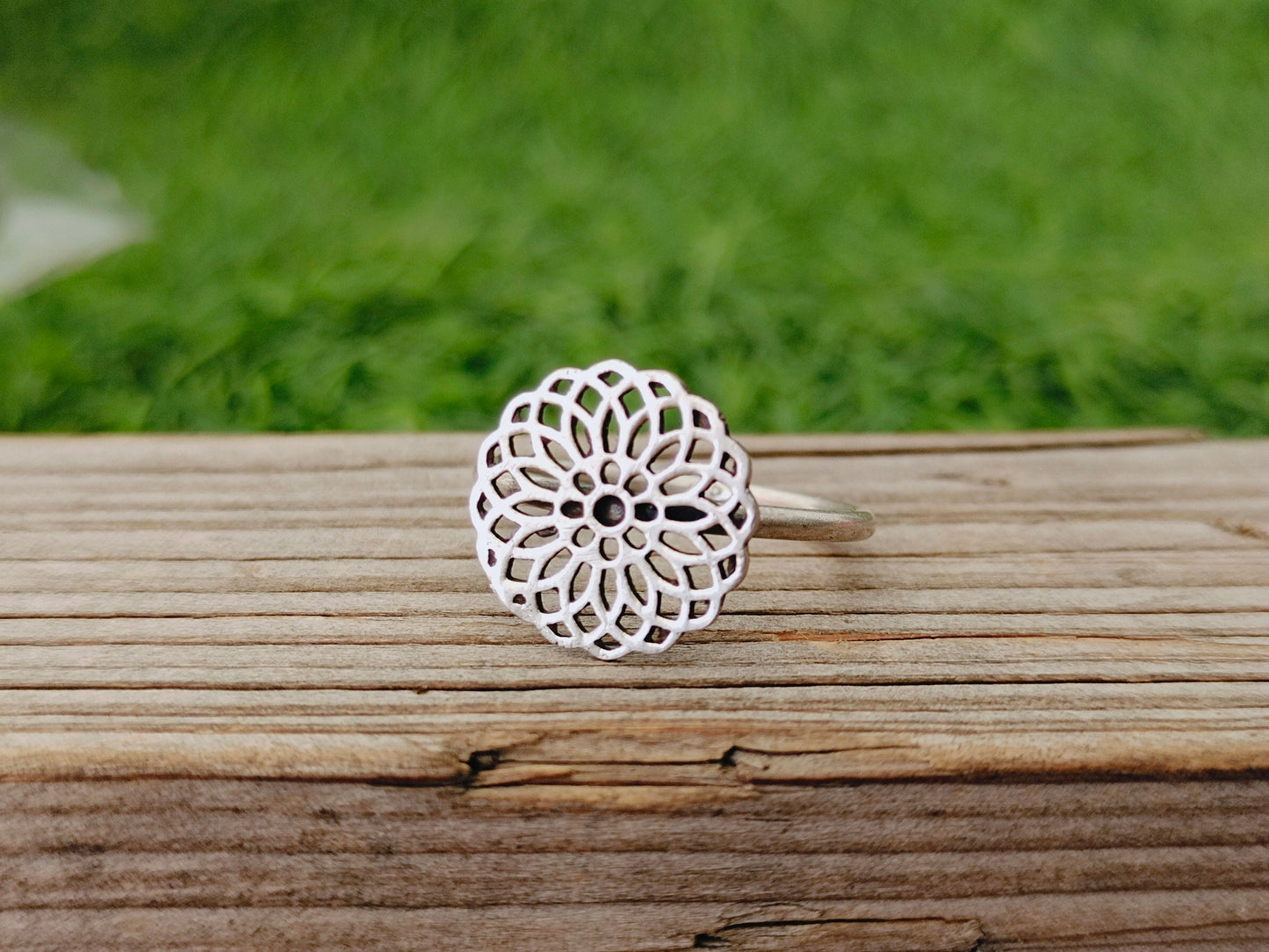 Flower sterling silver ring , handmade silver ring , stacking silver ring , charm silver ring , handcrafted boho ring , silver ring ,ring
