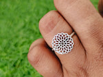 Flower sterling silver ring , handmade silver ring , stacking silver ring , charm silver ring , handcrafted boho ring , silver ring ,ring