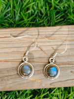 925 Labradorite Sterling Silver Handmade Earring Labradorite Stone Daily wearable Earrings in Round Shape Earrings Gift for Her