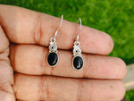 Black Onyx Sterling Silver - Handmade Earring - Black Onyx stone - Daily wearable Earrings -In Oval Shape Boho Earrings Gift for Her Love