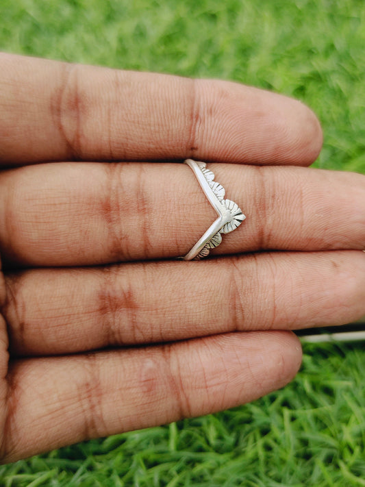 Crown  sterling silver ring , handmade silver ring , stacking silver ring , charm silver ring , handcrafted boho ring , silver ring