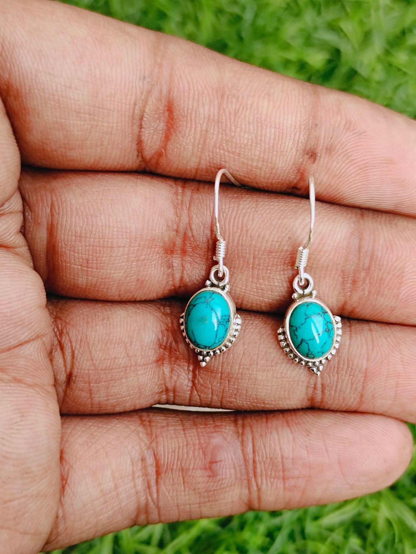 Natural Turquoise Gemstone Earrings, Turquoise Silver earrings , 925 Sterling Silver Earrings, Weddings Special earrings, Earrings For girls