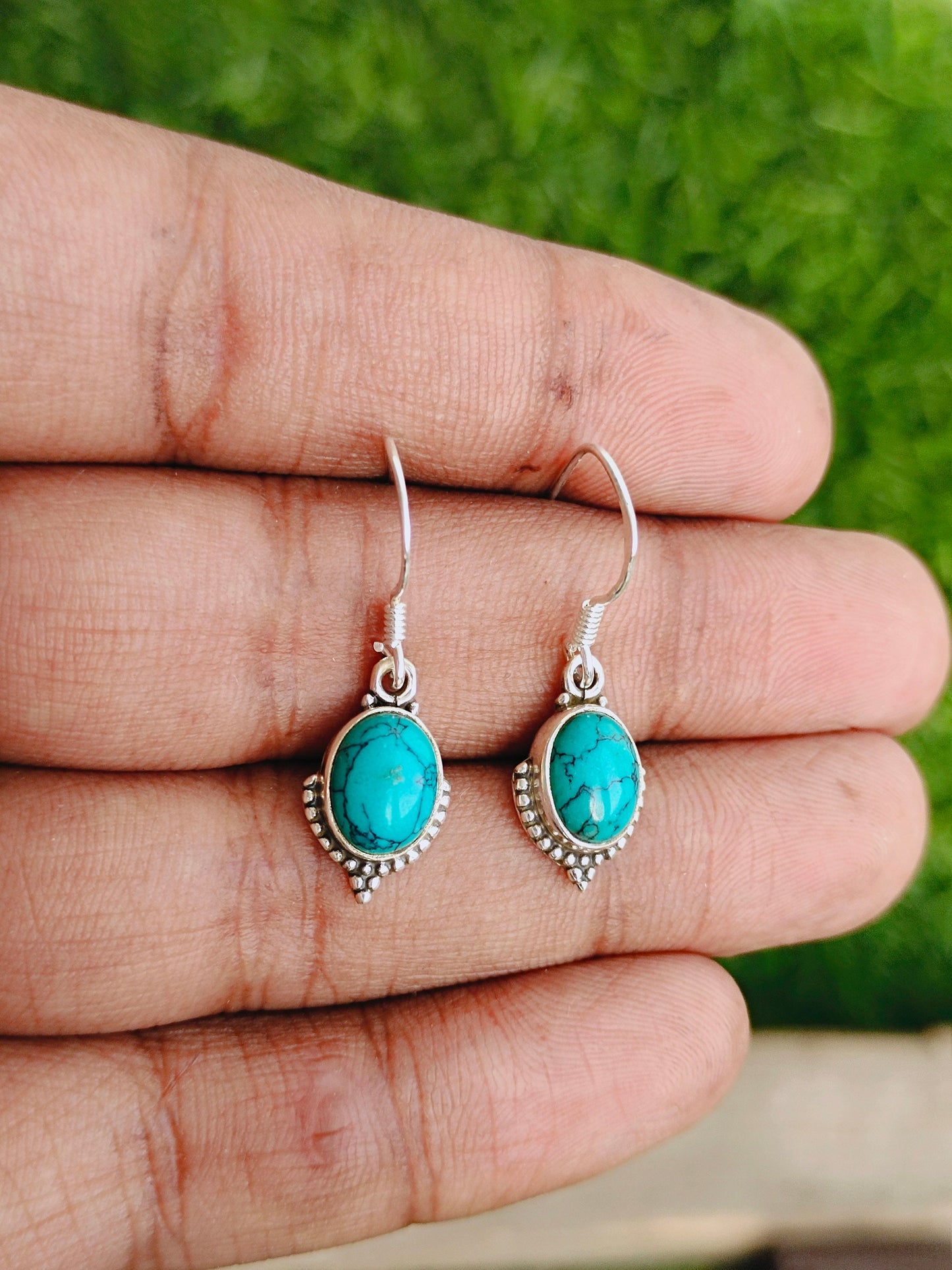 Natural Turquoise Gemstone Earrings, Turquoise Silver earrings , 925 Sterling Silver Earrings, Weddings Special earrings, Earrings For girls