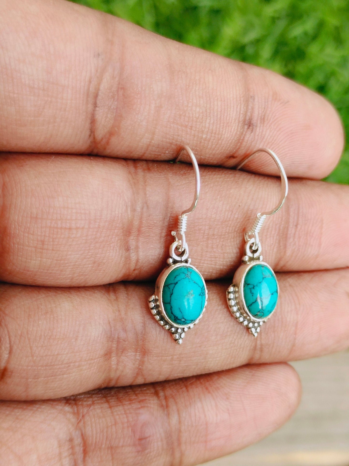 Natural Turquoise Gemstone Earrings, Turquoise Silver earrings , 925 Sterling Silver Earrings, Weddings Special earrings, Earrings For girls