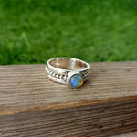 Opal Stone Band, Sterling Silver Band, Unique Band Silver Ring, Handmade Silver Ring, Bohemian Band, bands, band ring Opal band , stacking