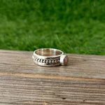Opal Stone Band, Sterling Silver Band, Unique Band Silver Ring, Handmade Silver Ring, Bohemian Band, bands, band ring Opal band , stacking