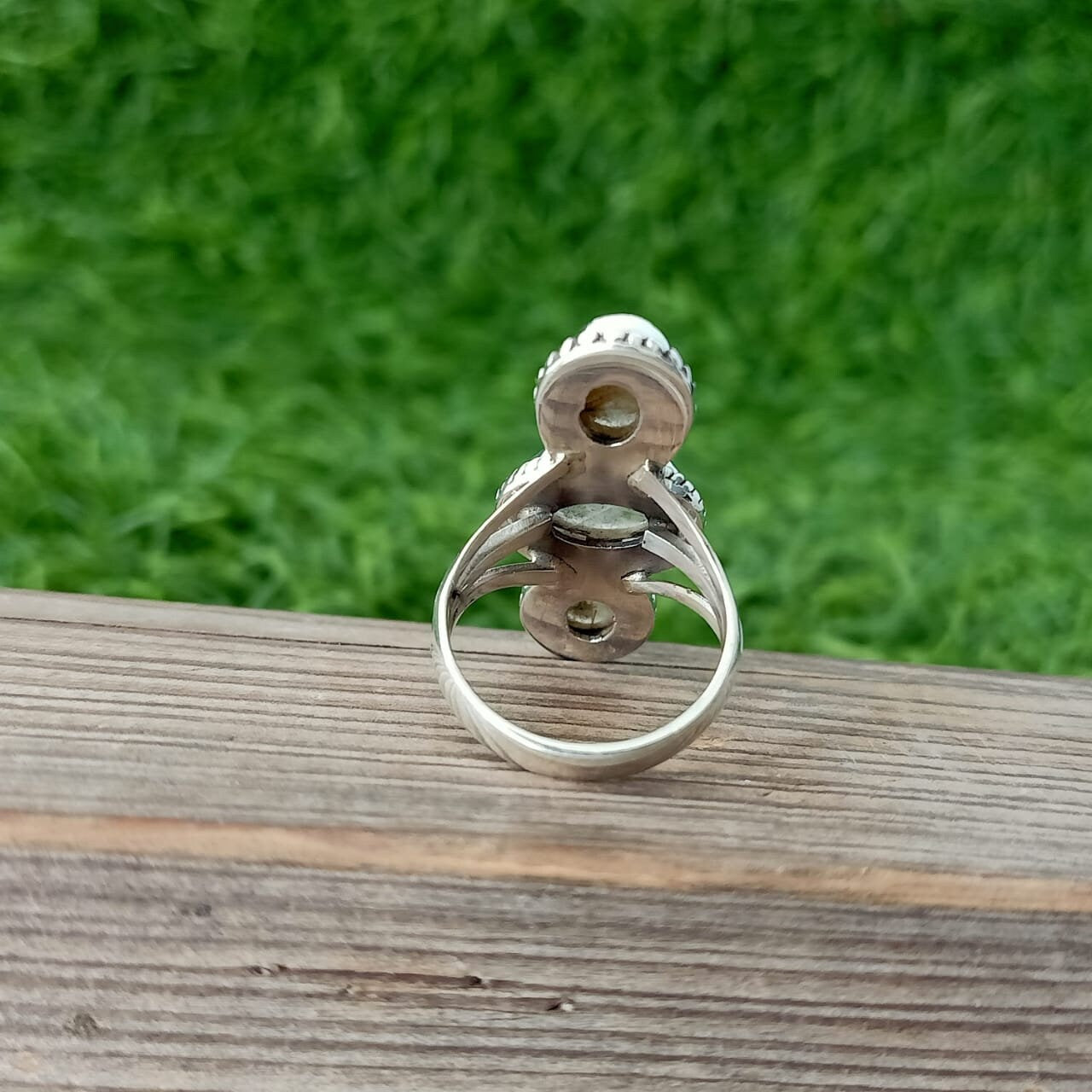 Golden Rutile triple stone ring , Handmade silver ring , 925 sterling silver ring ,silver ring, hand crafted silver ring, middle finger ring