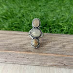 Golden Rutile triple stone ring , Handmade silver ring , 925 sterling silver ring ,silver ring, hand crafted silver ring, middle finger ring