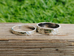 Hammered Stacking Silver Double Band ring ,Silver Stacking Ring ,2 Round Hammered Band Ring ,925 stacking ring ,Silver band , Statement ring