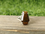 Tiger Eye Coffin Shape Boho Statement Ring - Tiger Eye - Hand Crafted Coffin Shape Ring -Bohemian Tiger Eye Ring- Rings -Gift for her -Gifts