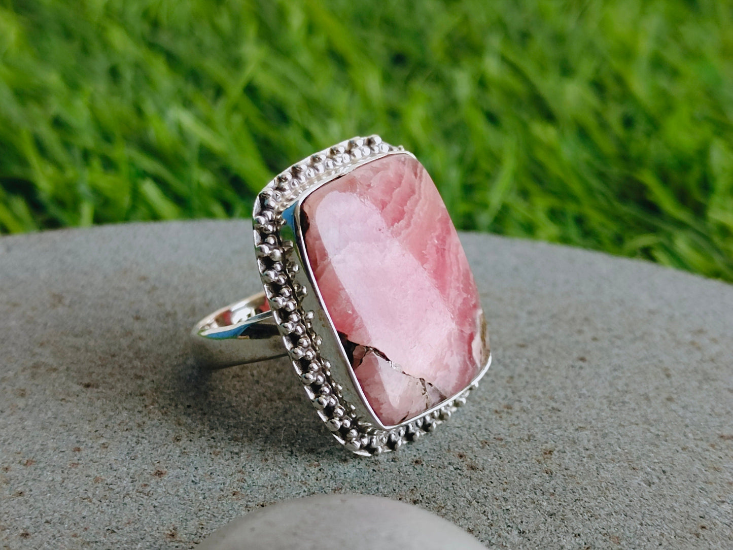 Beautiful Rhodochrosite GemStone Ring - 925 Sterling Silver Ring - Boho Ring - Wedding Rings - Silver Rings- gifts for her -Bohemian Ring