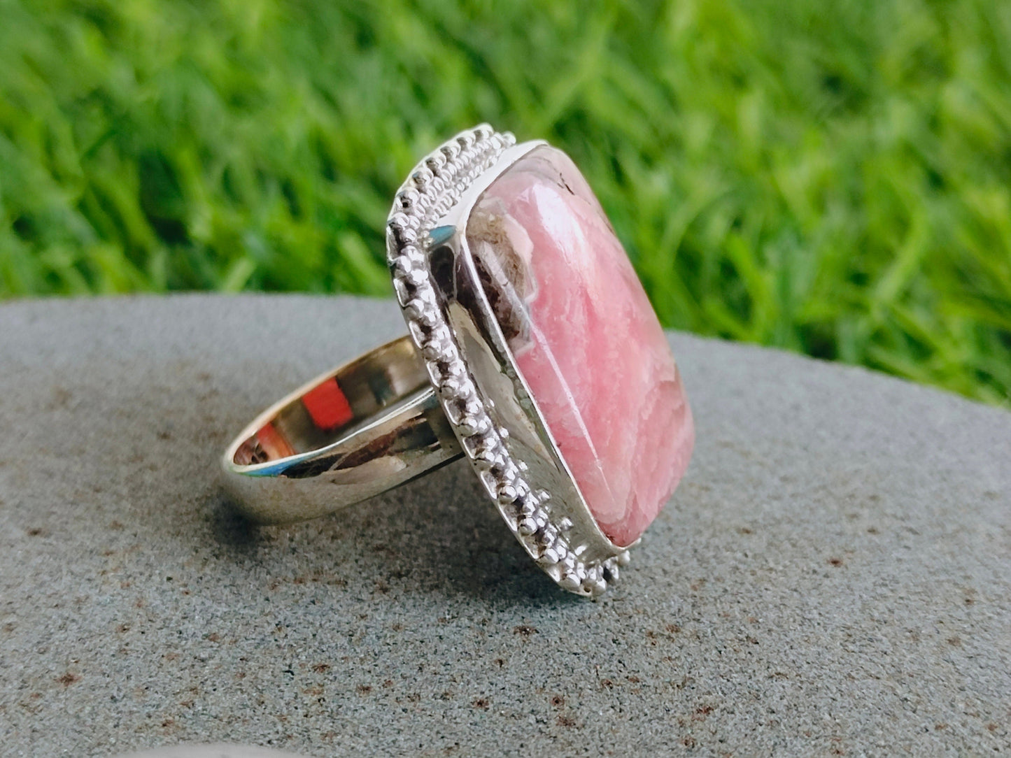 Beautiful Rhodochrosite GemStone Ring - 925 Sterling Silver Ring - Boho Ring - Wedding Rings - Silver Rings- gifts for her -Bohemian Ring