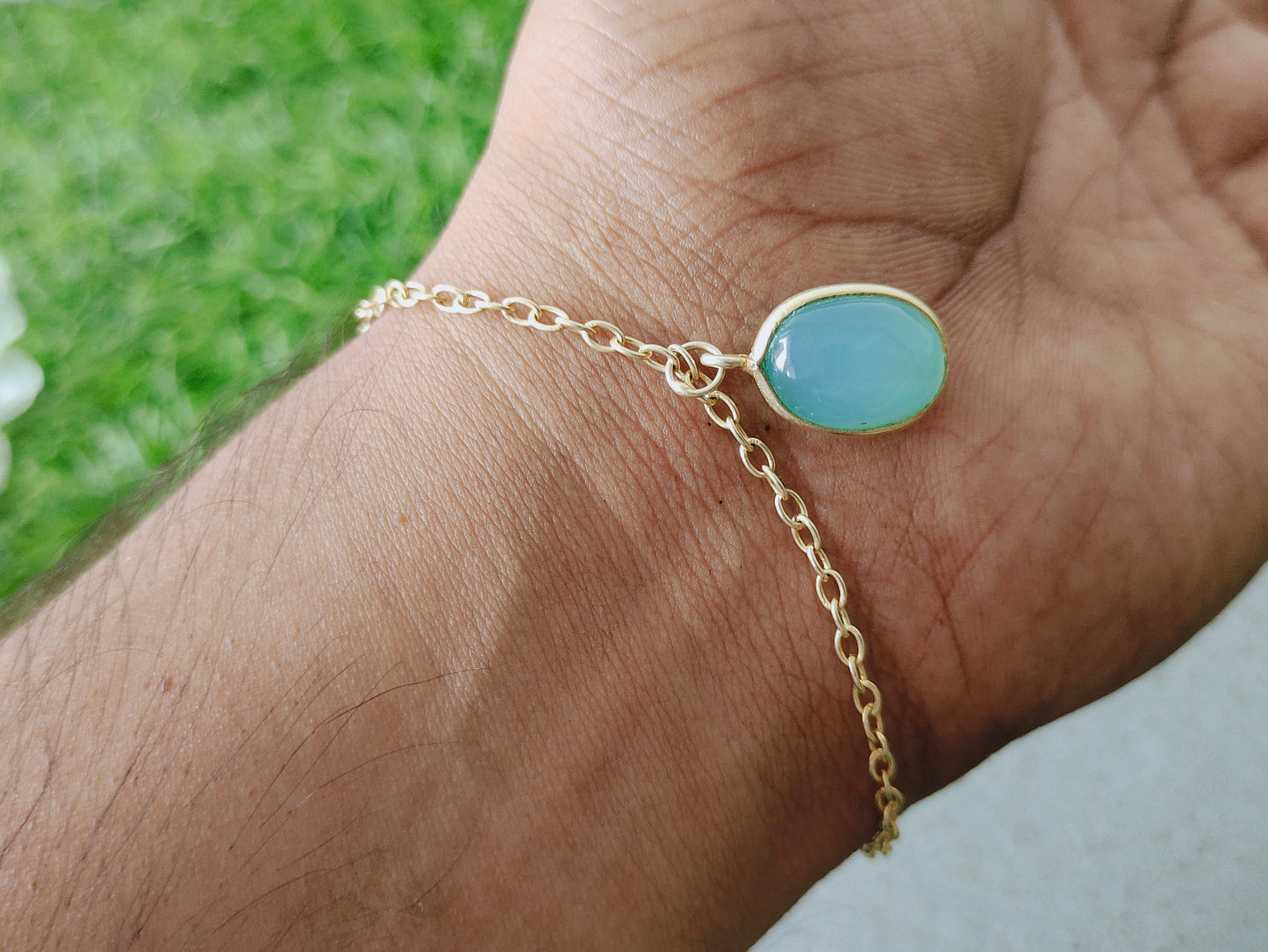 Aqua Calcy bracelet - Gold plated Bracelet - Sterling Silver Bracelet -Dainty Silver Gold plated Bracelet for Women Bracelets -Gold Bracelet