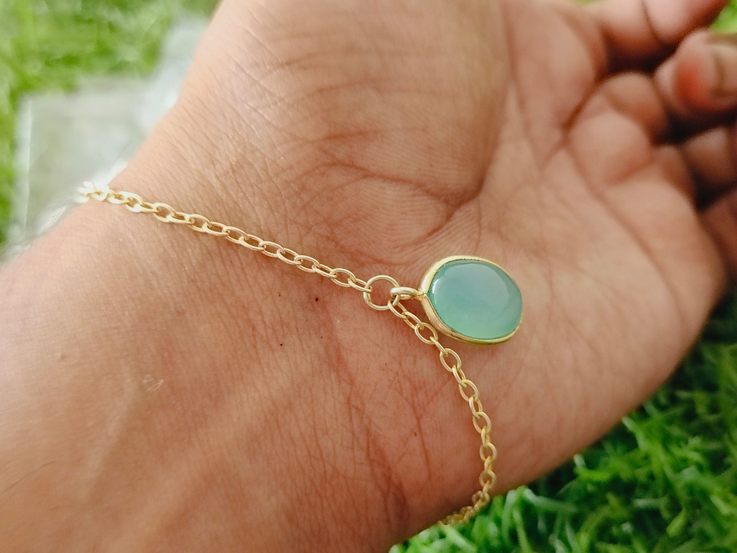 Aqua Calcy bracelet - Gold plated Bracelet - Sterling Silver Bracelet -Dainty Silver Gold plated Bracelet for Women Bracelets -Gold Bracelet