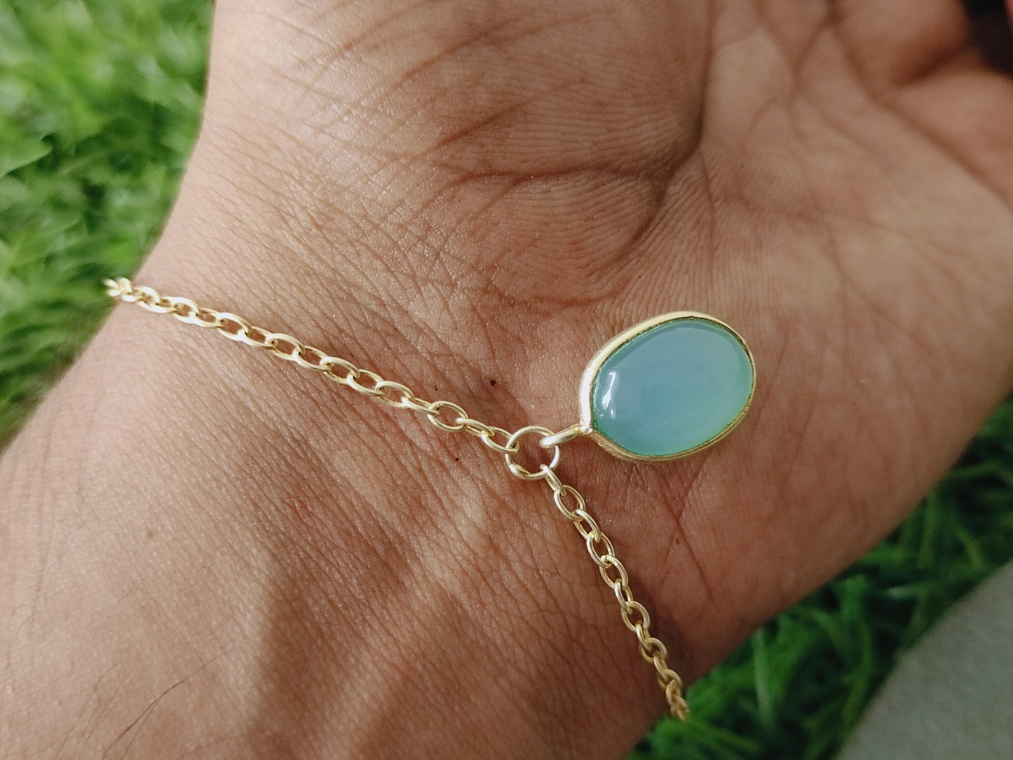 Aqua Calcy bracelet - Gold plated Bracelet - Sterling Silver Bracelet -Dainty Silver Gold plated Bracelet for Women Bracelets -Gold Bracelet