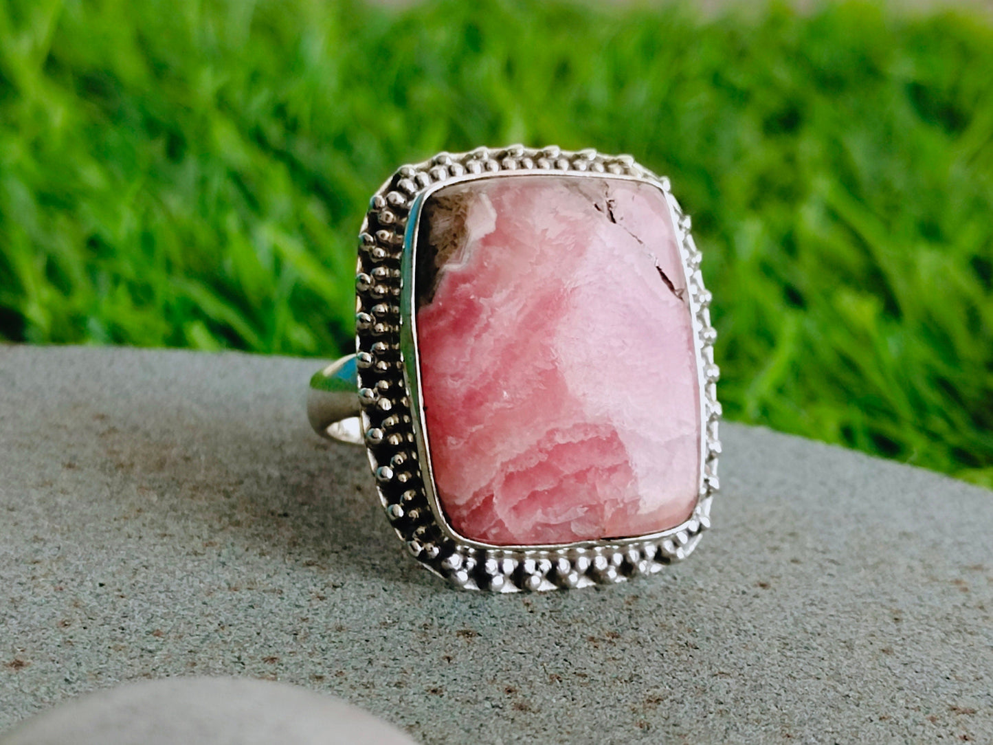 Beautiful Rhodochrosite GemStone Ring - 925 Sterling Silver Ring - Boho Ring - Wedding Rings - Silver Rings- gifts for her -Bohemian Ring