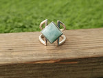 Larimar Natural Gemstone Ring -925 Sterling Silver Ring - Hand Crafted Bohemian Ring- Blue  Larimar  Ring- Rings - Gifts for her -Gifts