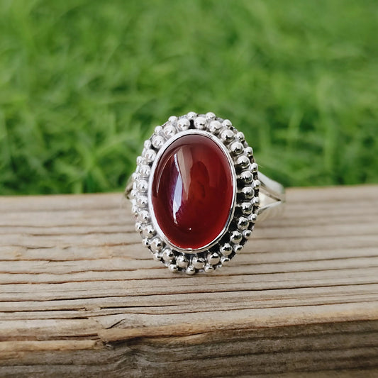 Boho Statement Ring -red onyx Sterling Silver Ring -Hand Crafted Bohemian Ring-Bohemian Ring -Aqua chalcedony -Rings, Rectangle Aqua Ring