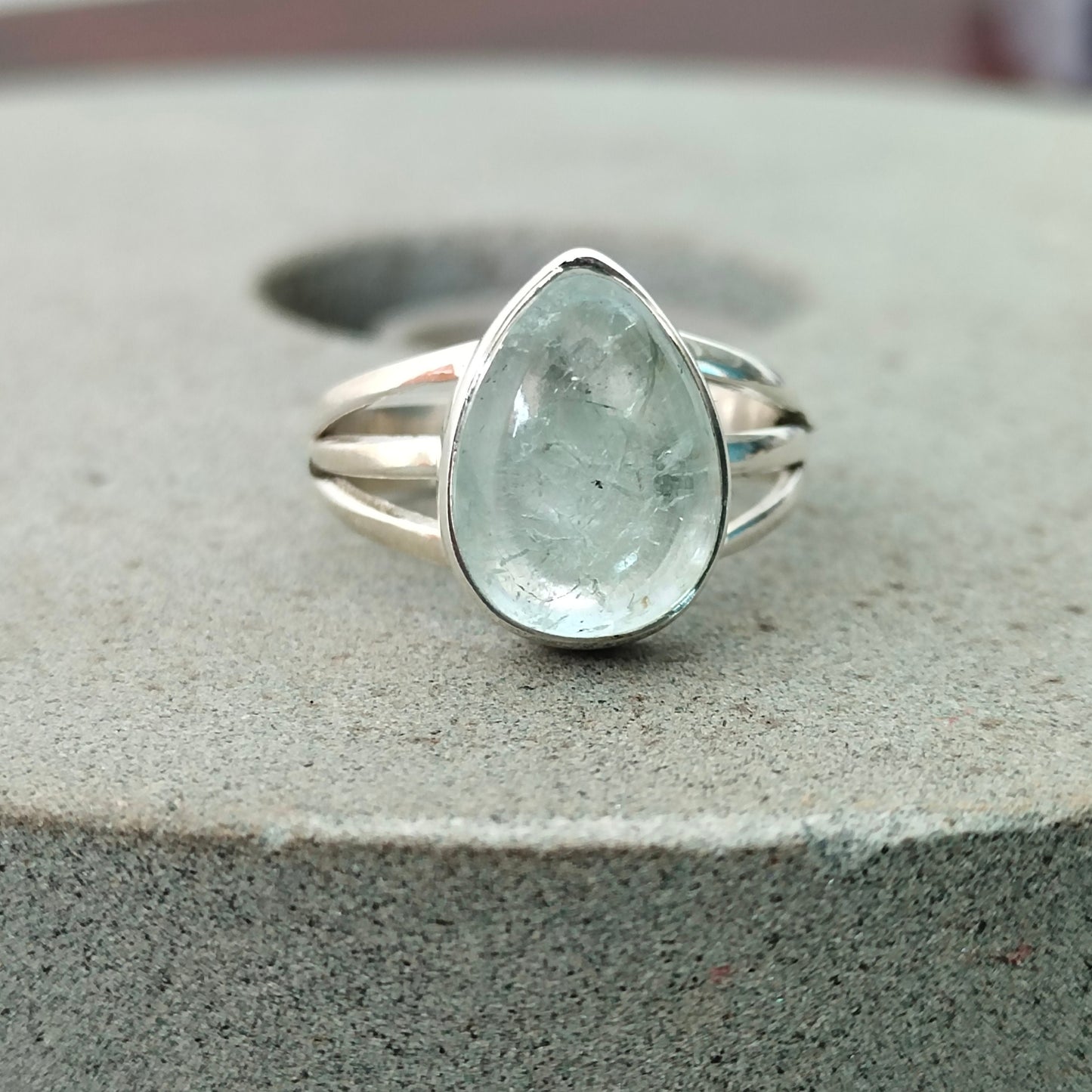 Aquamarine Stone Silver ring , Sterling Silver ring, Unique ring Silver Ring, Handmade Silver Ring, Bohemian ring, Gifts for her , freeship