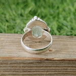 Boho Statement Ring - Rainbow Moonstone Sterling Silver Ring - Hand Crafted Bohemian Ring-Bohemian Ring - Rainbow Moonstone- Rings -Gift for