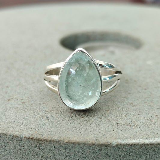 Aquamarine Stone Silver ring , Sterling Silver ring, Unique ring Silver Ring, Handmade Silver Ring, Bohemian ring, Gifts for her , freeship