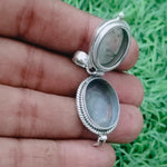 Secret message prehnite pendant , Sterling silver 925 pendant  , prehnite Silver pendant ,  love pendant, small box pendant , gift