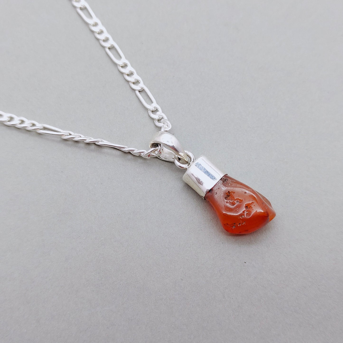 Carnelian Pendant in Solid 925-Sterling Silver | Gorgeous Handmade Orange Carnelian Pendant | Boho Pendant Gift for Her - Raw gemstone