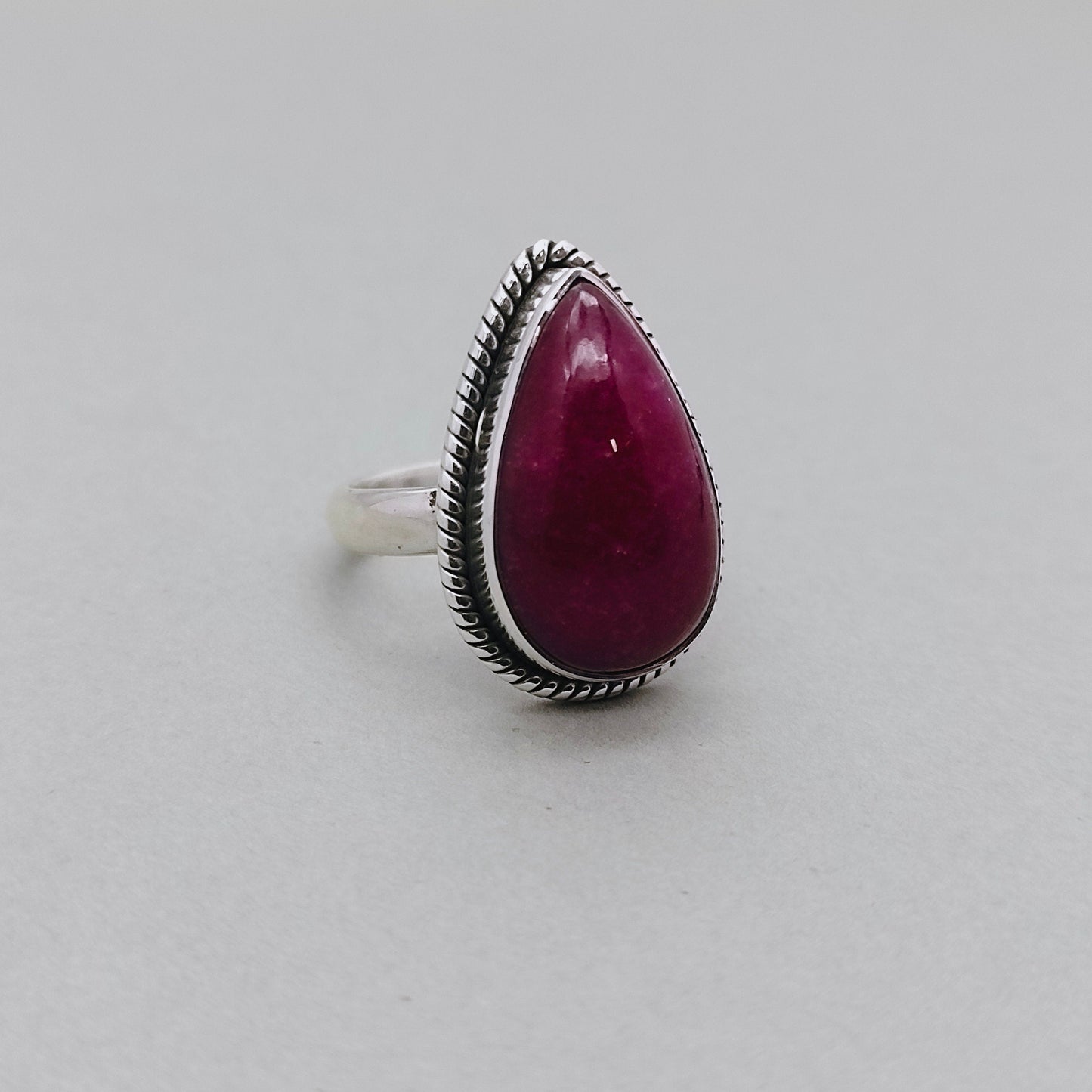 Ruby Dyed Hathipada stone Boho Ring | hathipada Sterling Silver Ring | Ruby dyed Handmade Ring | Boho Ring | hathipada Ring | Boho Jewelry |