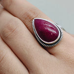 Ruby Dyed Hathipada stone Boho Ring | hathipada Sterling Silver Ring | Ruby dyed Handmade Ring | Boho Ring | hathipada Ring | Boho Jewelry |