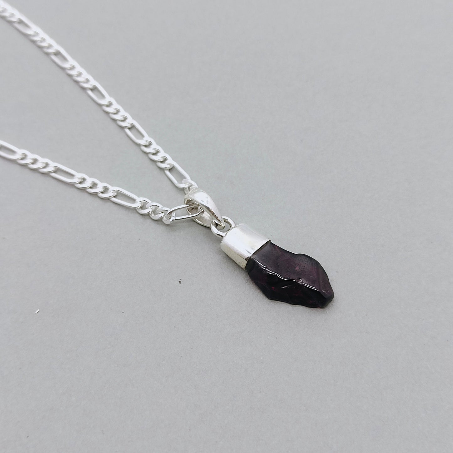 Garnet Pendant in Solid 925-Sterling Silver | Gorgeous Handmade Garnet Pendant | Boho Pendant Gift for Her - Raw gemstone