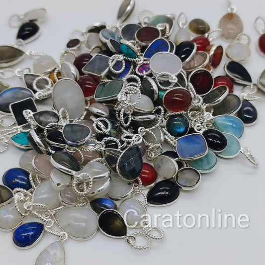 A lot of any random 5 piece pendants , select any gemstone , larimar pendant , moonstone pendant , pendants , necklaces , natural gemstones