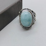 Aquamarine Stone Silver ring , Sterling Silver ring, Unique ring Silver Ring, Handmade Silver Ring, Bohemian ring, Gifts for her , freeship