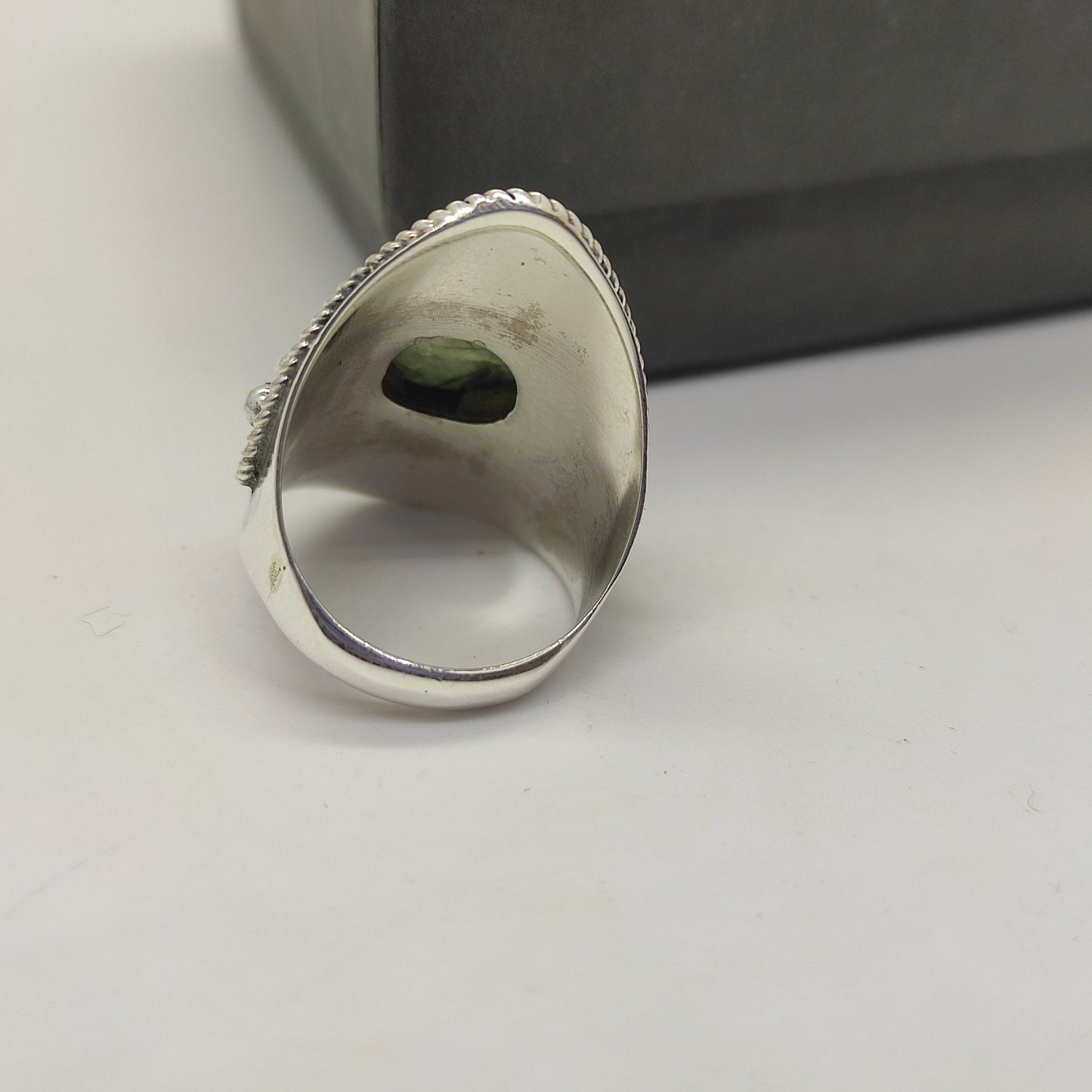 Prehnite Natural Gemstone Ring -925 Sterling Silver Ring - Hand Crafted Bohemian Ring- Prehnite Ring- Rings - Gifts for her -statement ring