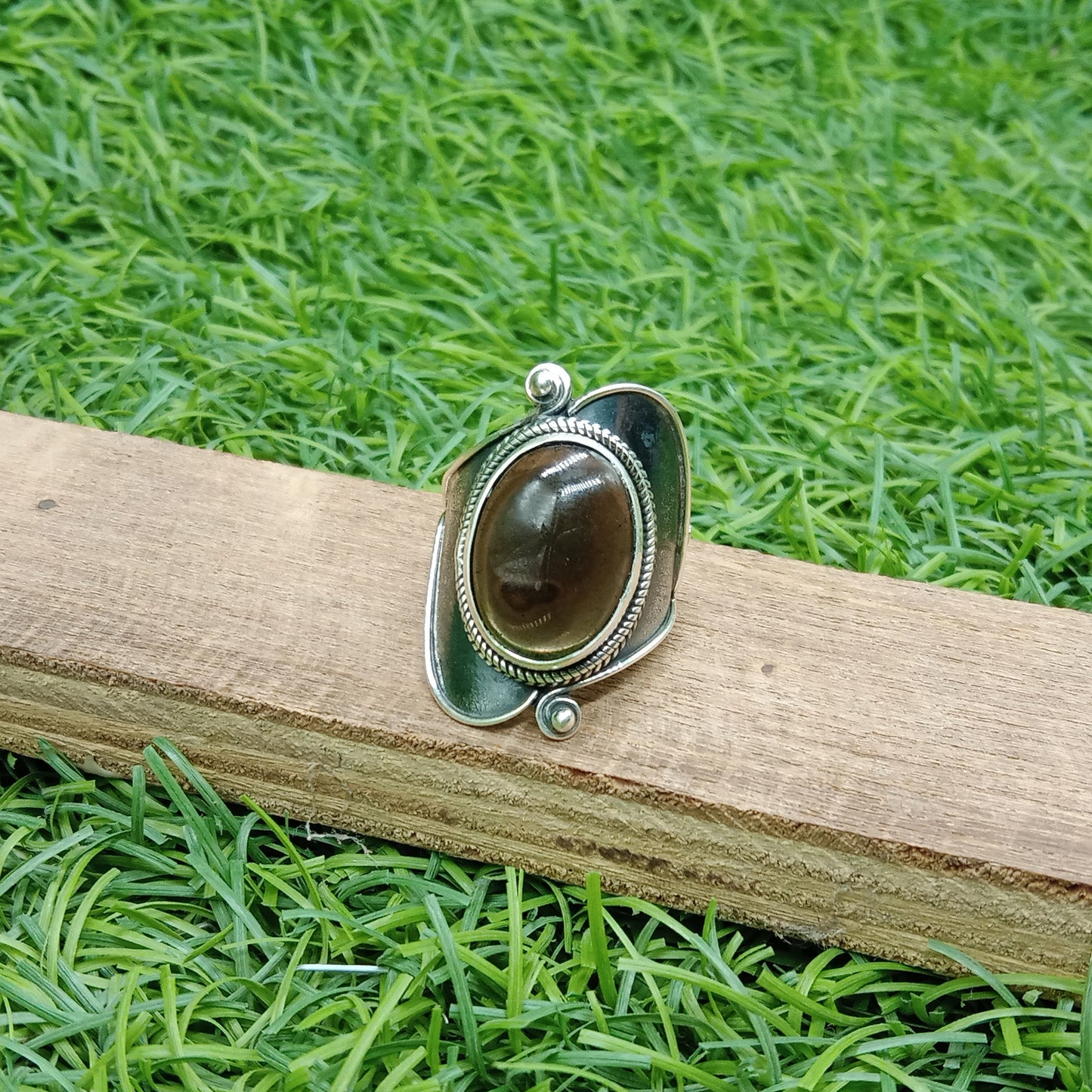 Boho Statement Ring | Smokey Quartz Sterling Silver Ring | Hand Crafted Bohemian Ring | Boho Ring | 925 sterling silver ring -Rings for Gift