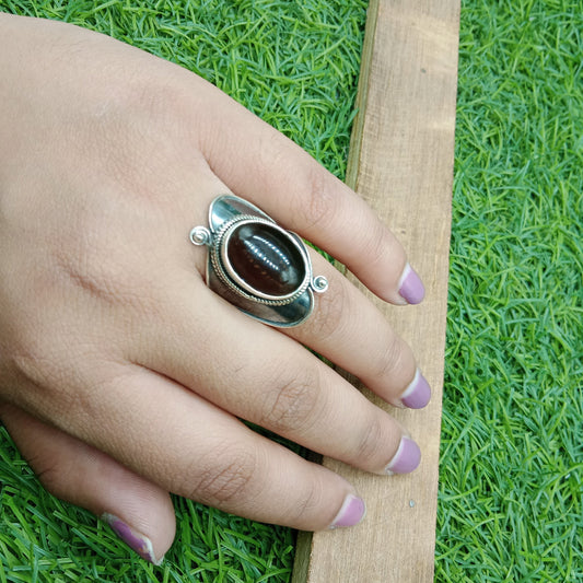 Boho Statement Ring | Smokey Quartz Sterling Silver Ring | Hand Crafted Bohemian Ring | Boho Ring | 925 sterling silver ring -Rings for Gift