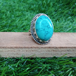 Turquoise Boho Sterling Silver Ring Ring - Heated Turquoise Gemstone- Hand Crafted Bohemian Ring- Bohemian Ring - Rings -Gift for Women